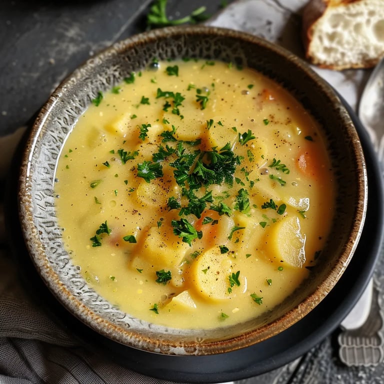 Einfache Kartoffelsuppe mit Wienern