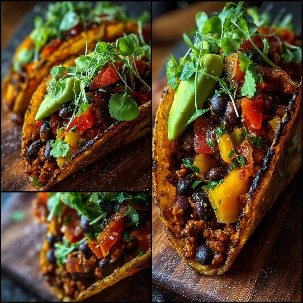 Gemüse Tacos mit Bohnen