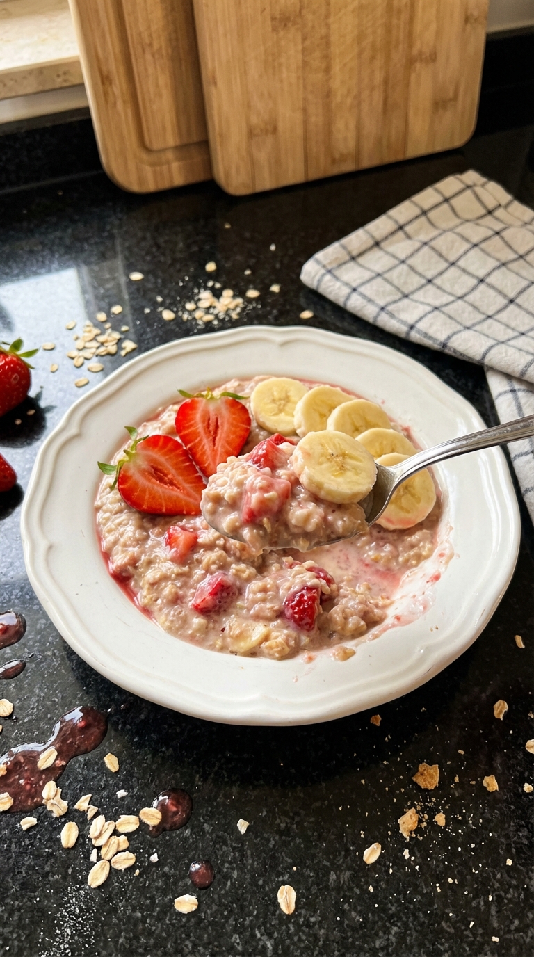 Erdbeer Bananen Protein Oats