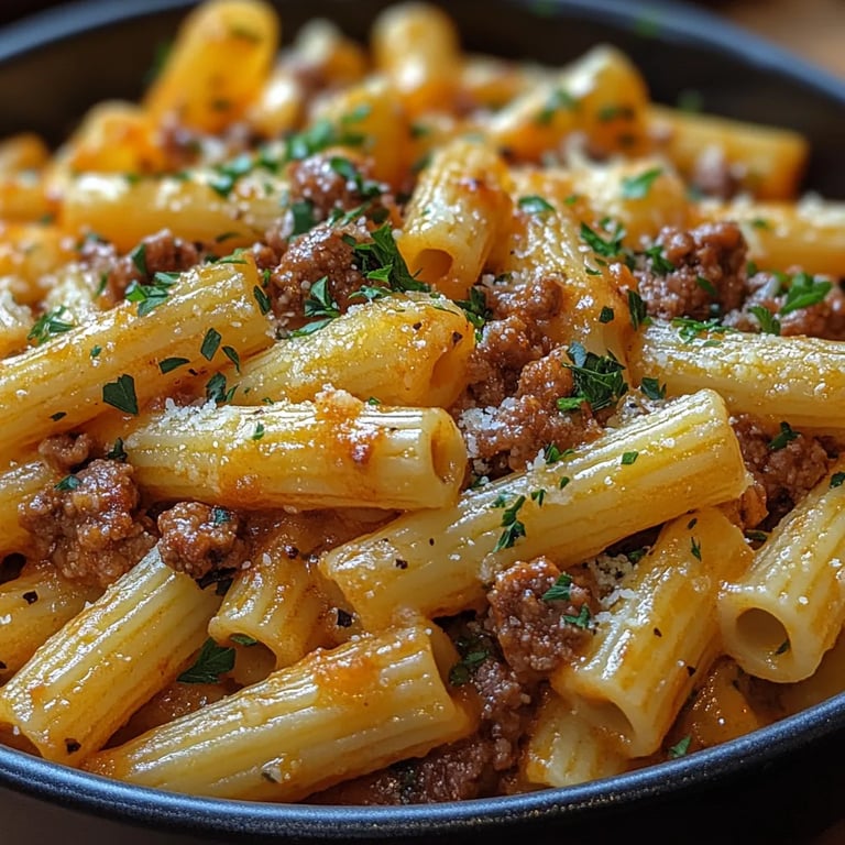 Käsige Penne mit Knoblauchbutter und Hackfleisch: Ein Unglaublich Ultimatives Rezept für 4 Personen