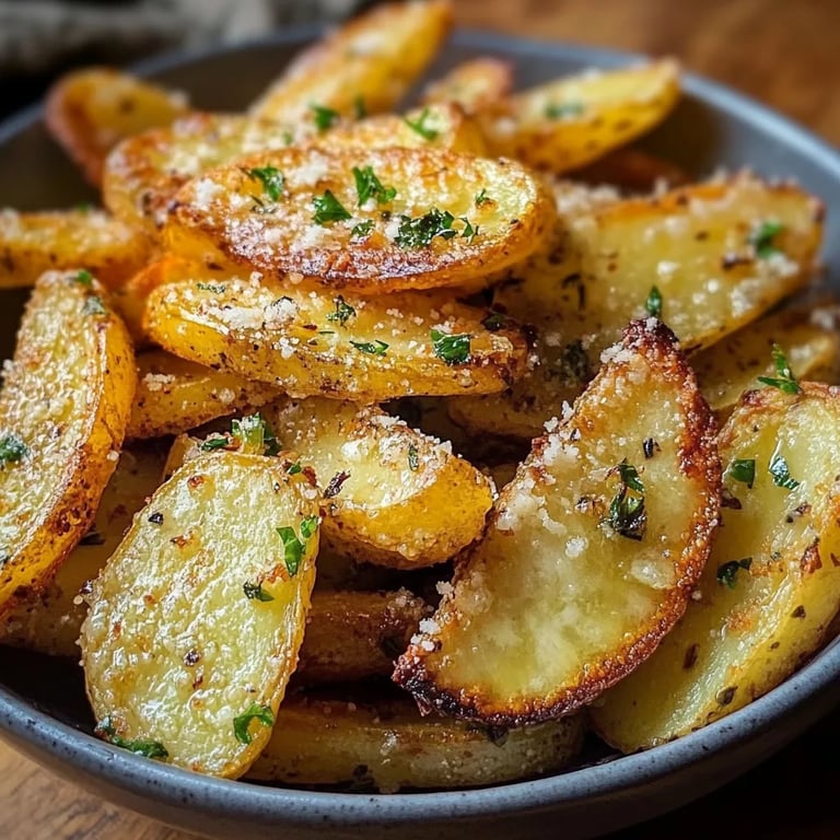 Knusprige Knoblauch-Parmesan-Kartoffelspalten