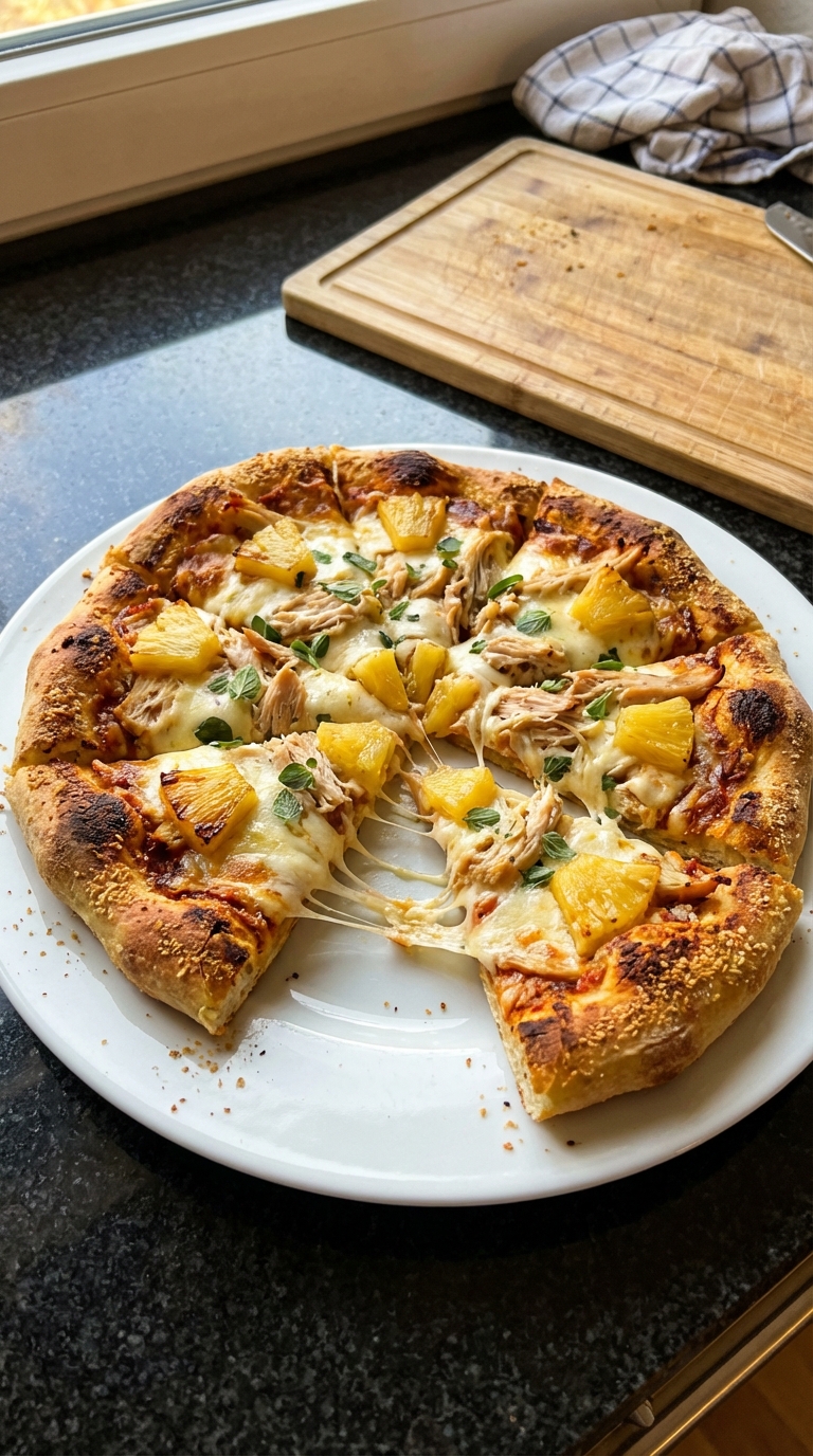 Ananas Hähnchen Pizza