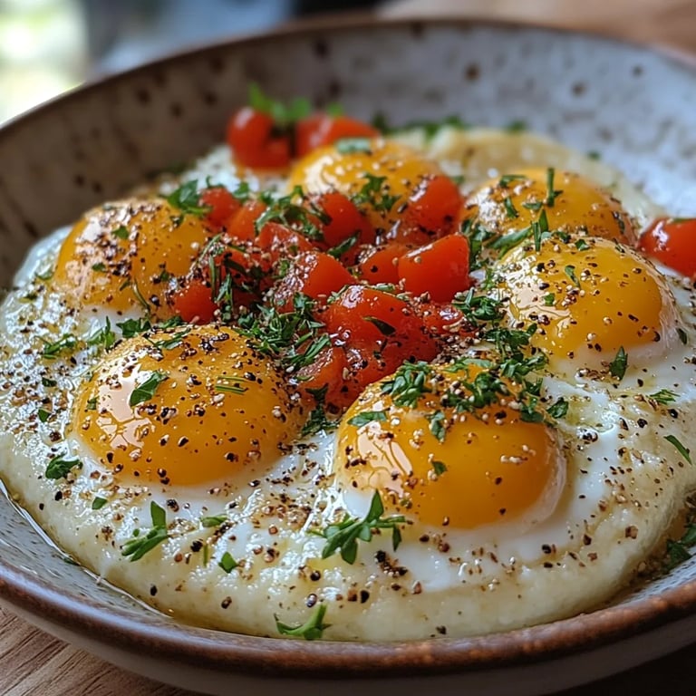 Cremige Polenta mit pochierten Eiern: Ein Unglaubliches Ultimatives Rezept für 4 Personen