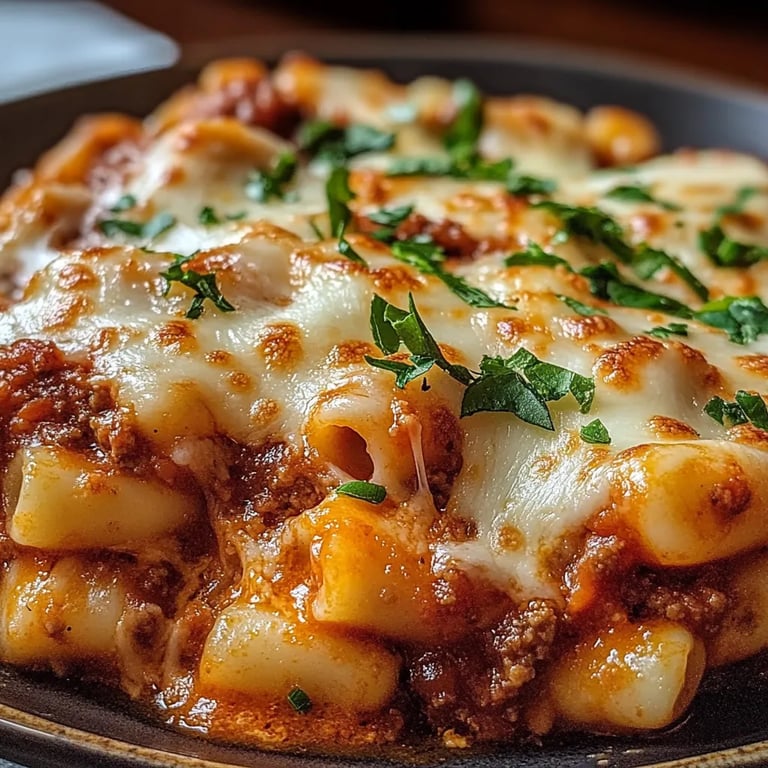 Gnocchi-Auflauf mit Käse-Bolognese