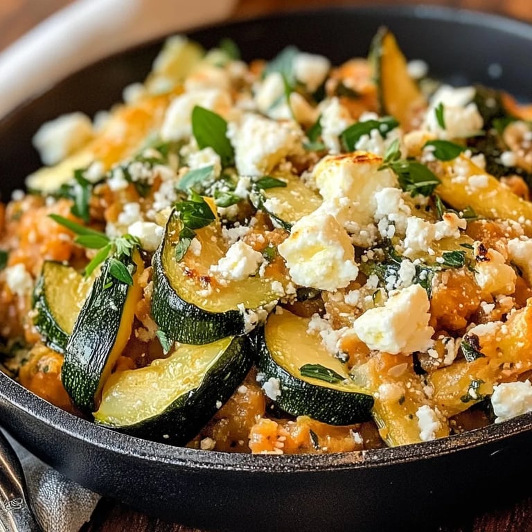 Zucchini-Reis-Pfanne mit Feta