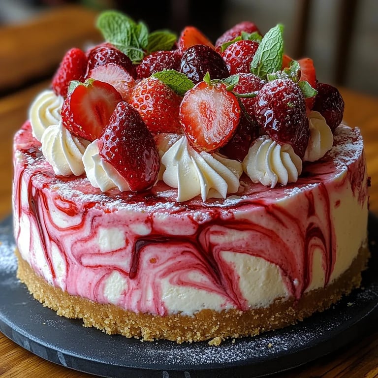 <p>Erdbeer-Swirl-Käsekuchen: Ein Unglaublich Ultimatives Rezept für 8 Personen</p>