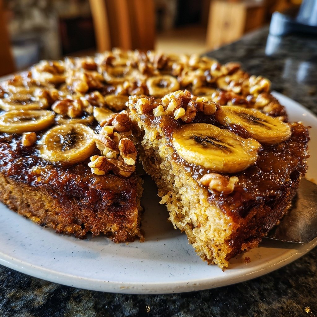 Gestürzter Bananenkuchen