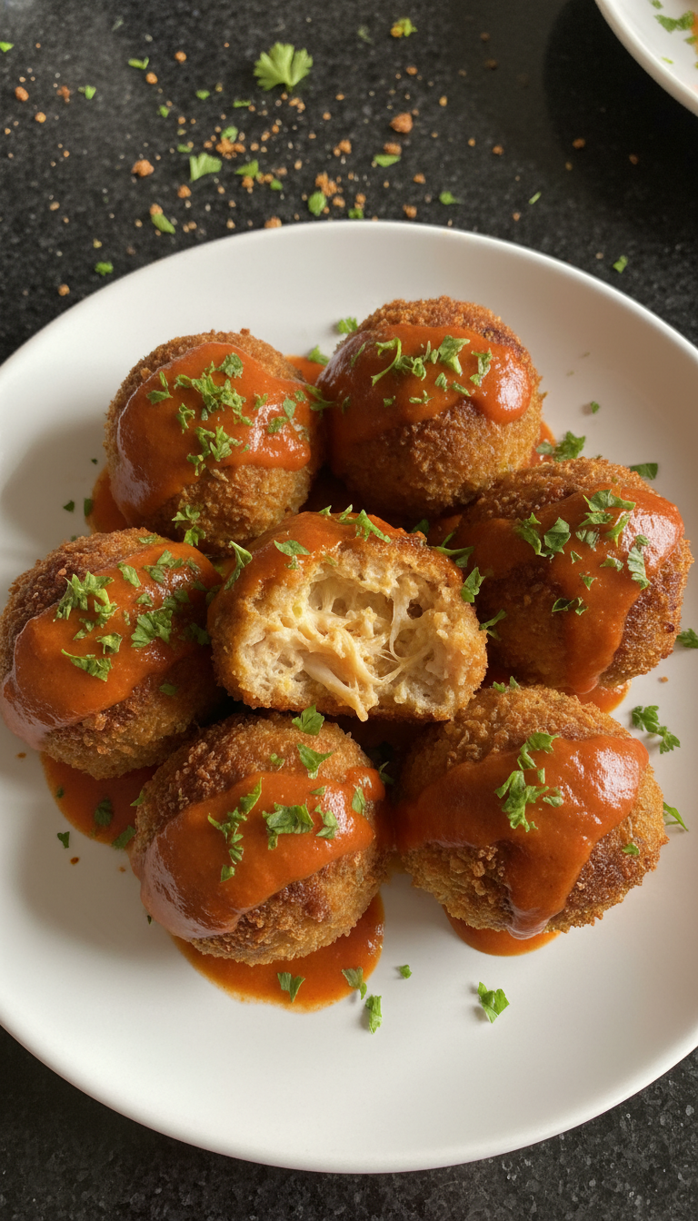 Buffalo Hähnchen Gefüllte Fleischbällchen