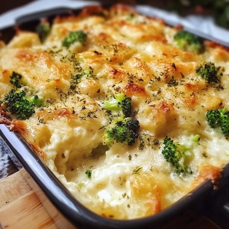 Kartoffel-Brokkoli-Auflauf mit Sahnesauce