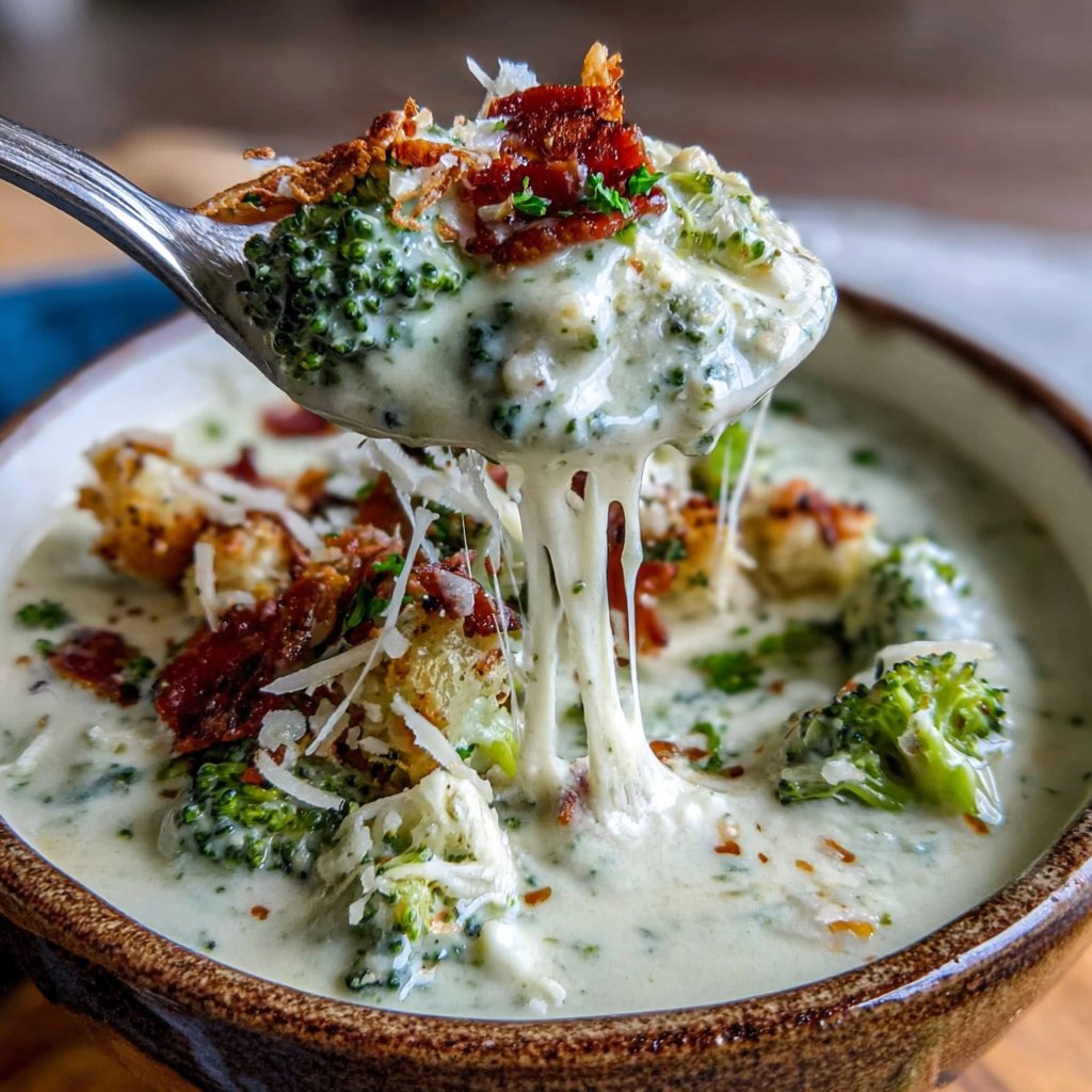 Cremige Brokkoli Cheddar Suppe