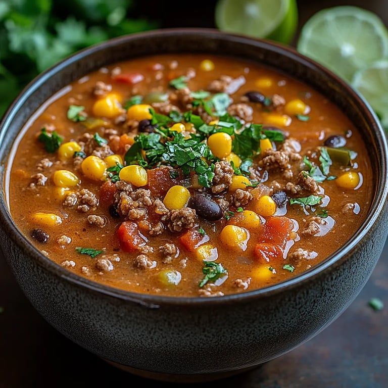 Cremige, käsige Hackfleisch-Taco-Suppe: Ein Unglaubliches Ultimatives Rezept