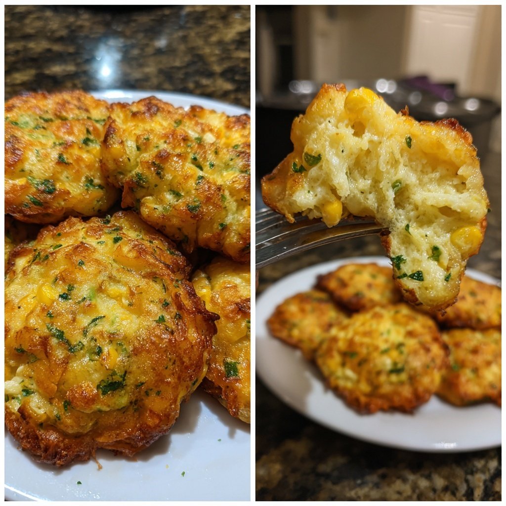 Knusprige Maispuffer mit Sauce