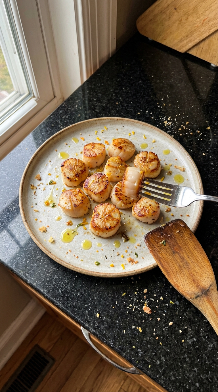 In der Pfanne Gebratene Jakobsmuscheln mit Zitrus