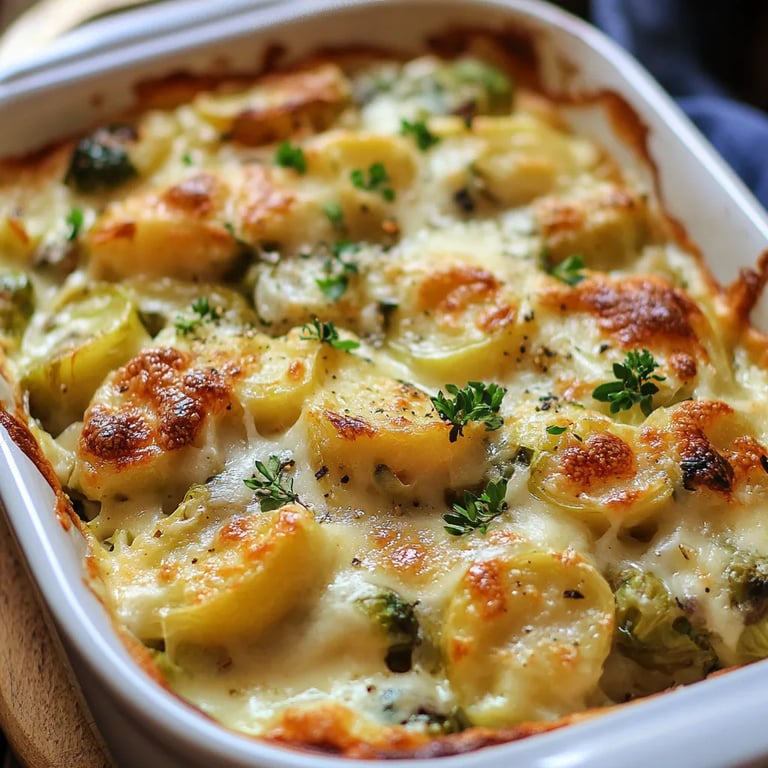 Rosenkohl-Auflauf mit Kartoffeln