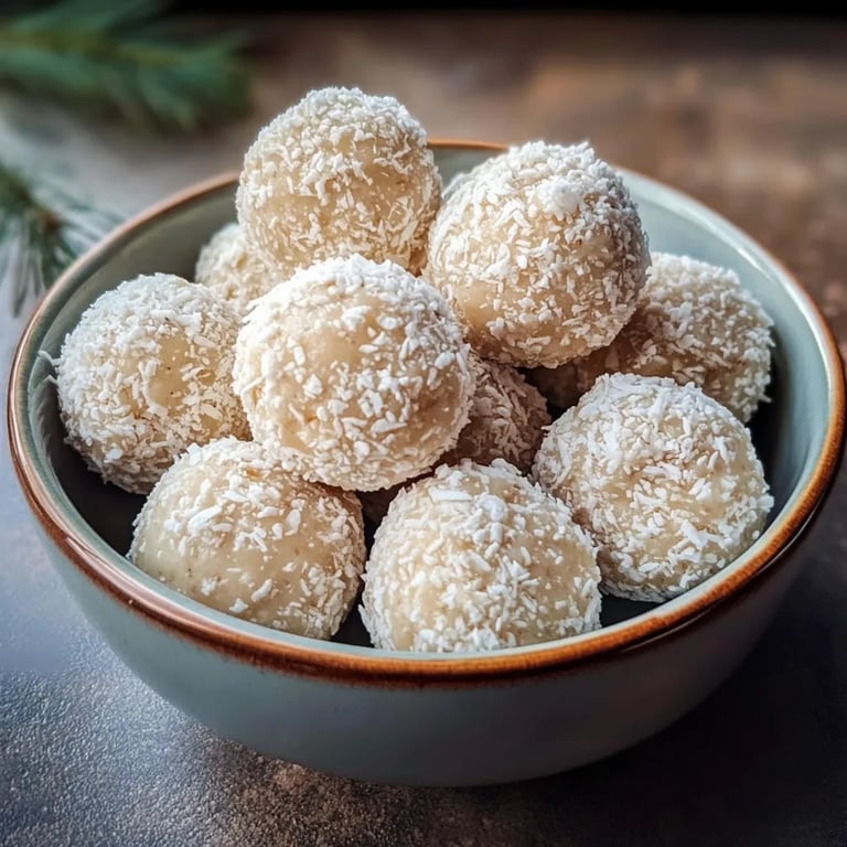 Süße Schneebällchen mit Kokos