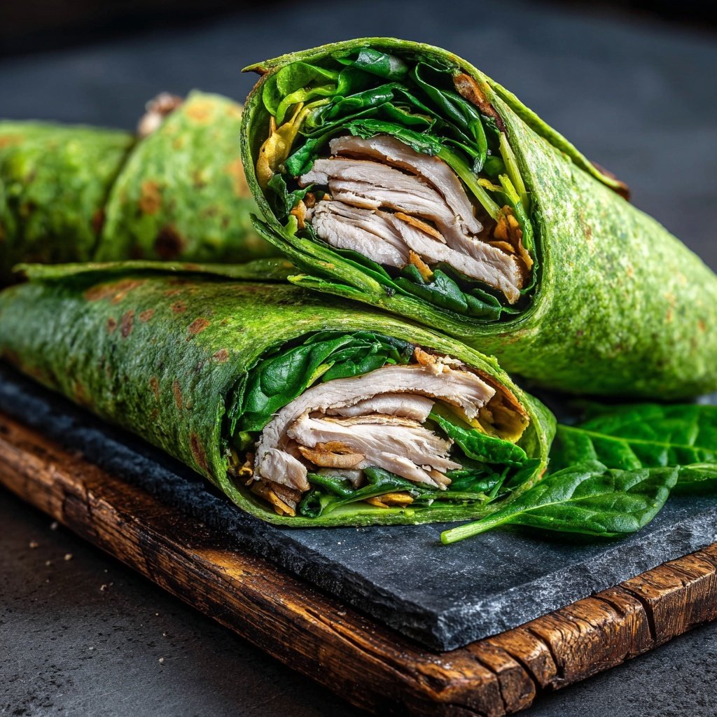 Truthahn Spinat Salat Wraps