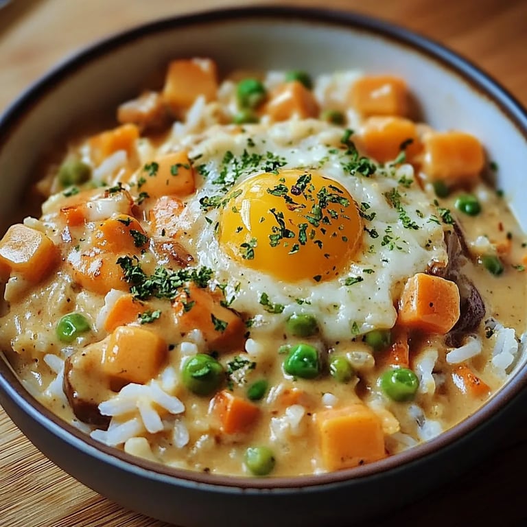 Reis mit Gemüse-Frischkäse-Sauce