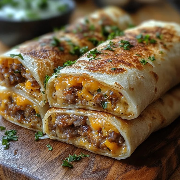 Wurst-Ei-und-Käse-Frühstücks-Roll-Ups: Ein Unglaubliches Ultimatives Rezept für 4 Personen