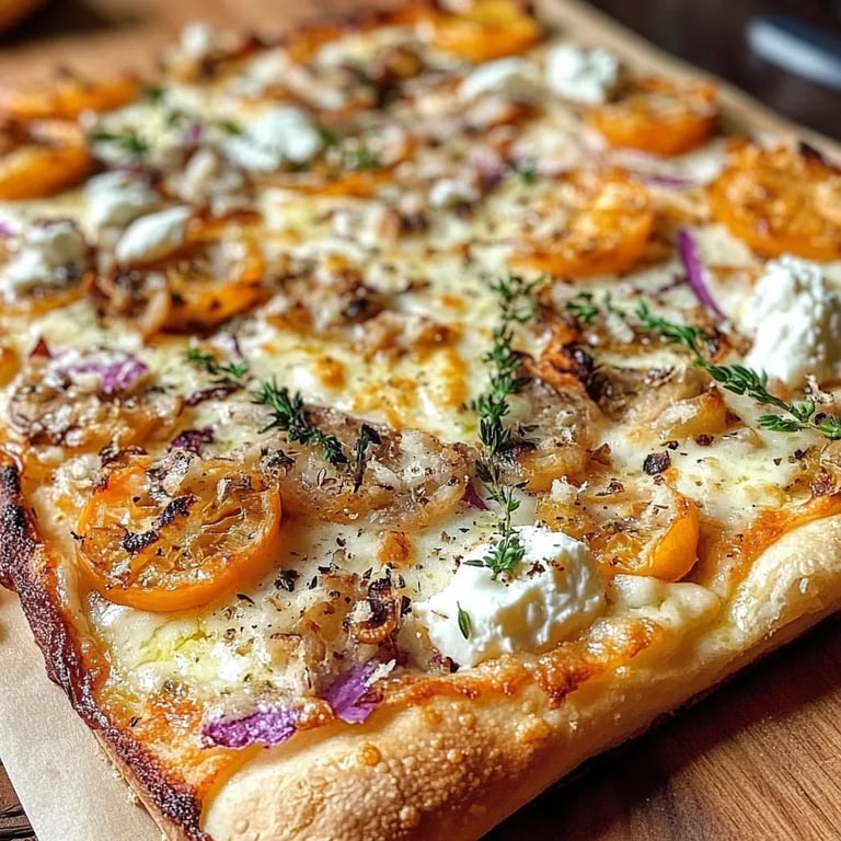 Kürbis-Flammkuchen mit Feta