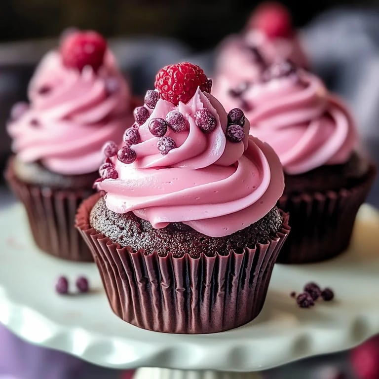 Himmlische Schokoladen-Himbeer-Cupcakes