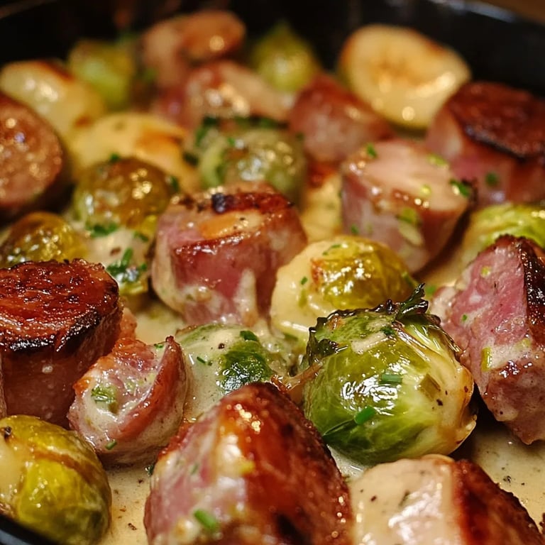 Rosenkohl - Kartoffel - Kasseler - Pfanne von Hermine