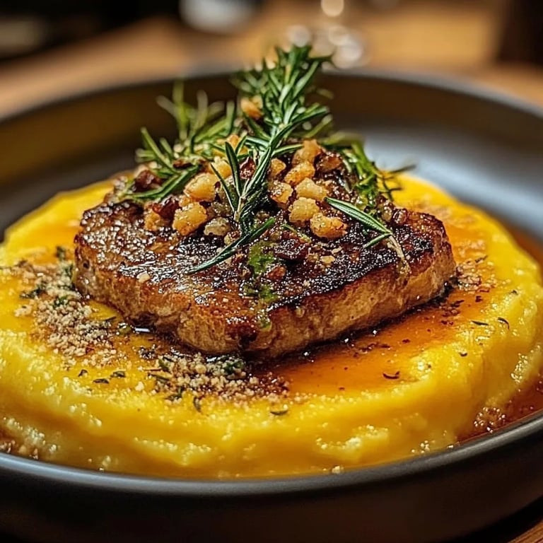 Herbstliche Kürbis-Polenta mit aromatischer Salbeibutter