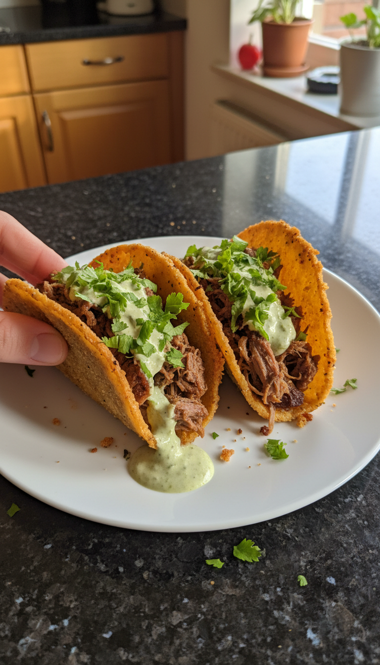 Rind Tacos mit Koriander Aioli