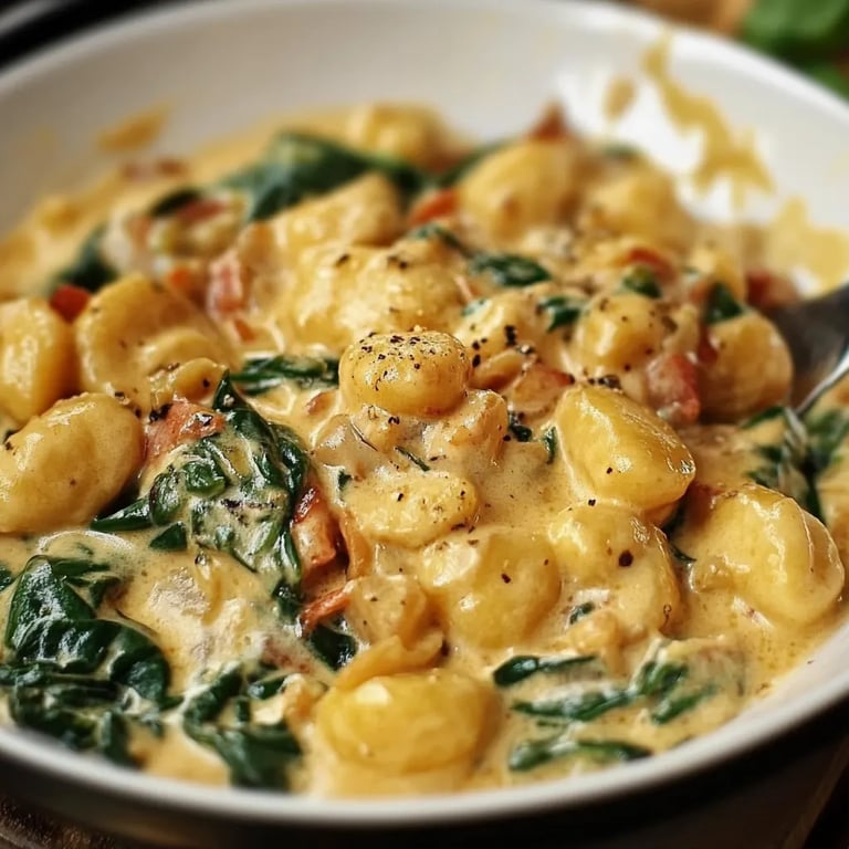 Gnocchi mit Pilzen und Spinat