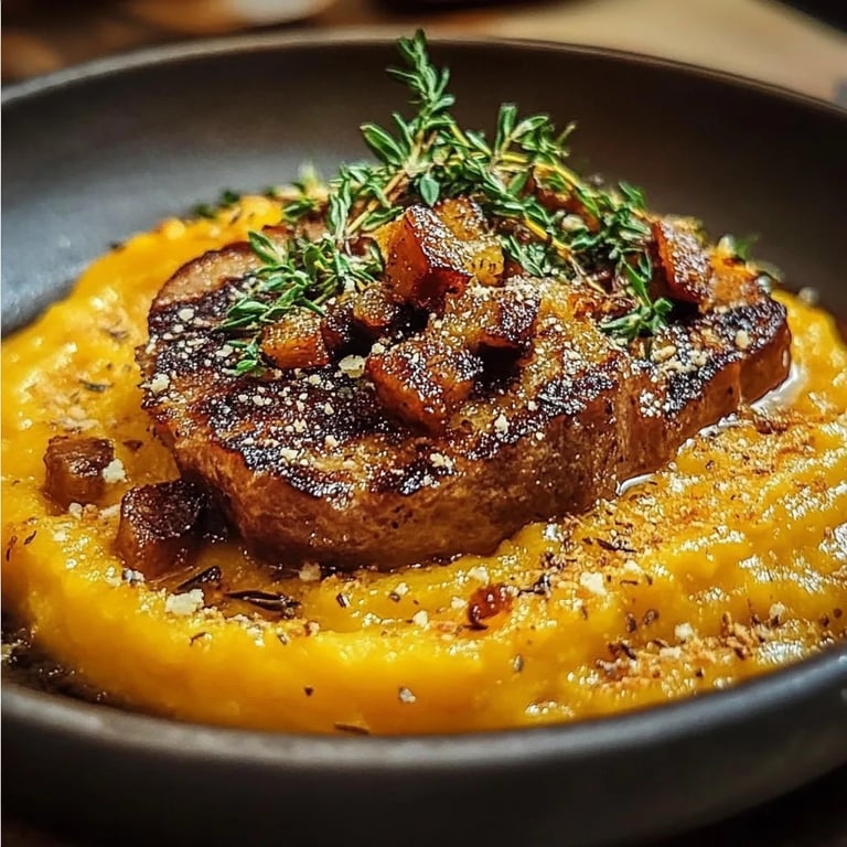 Herbstliche Kürbis-Polenta mit aromatischer Salbeibutter