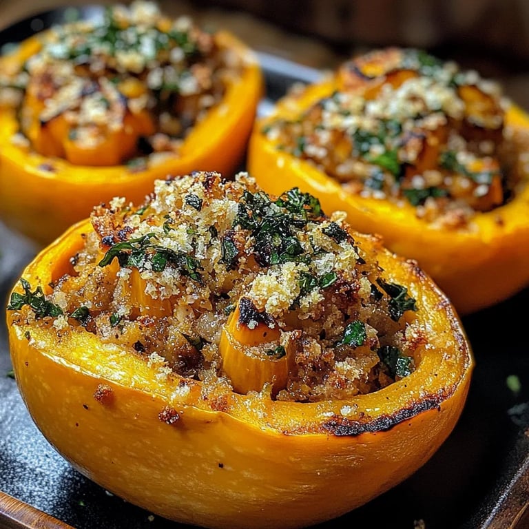Gefüllter Butternut-Kürbis
