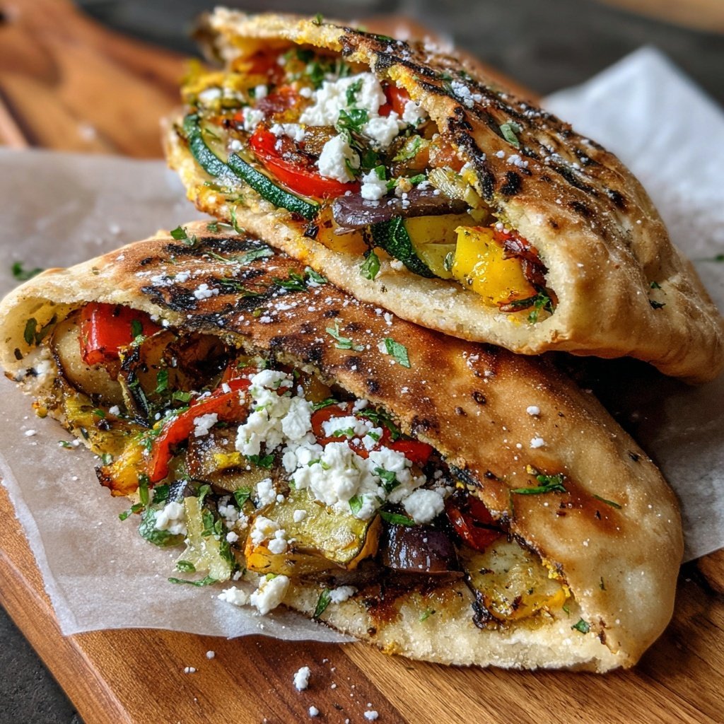 Mediterrane Gemüse Pita Taschen